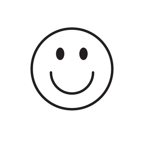 Smiling Cartoon Face Positive People Emotion Icon Vector Illustr