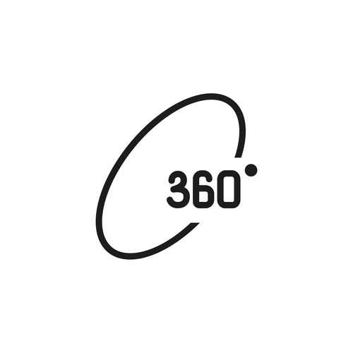 Three hundred and sixty degree view line icon. Geometry, math, c